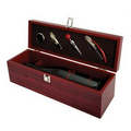 Cherry Wood 1-Bottle Accessory Gift Set